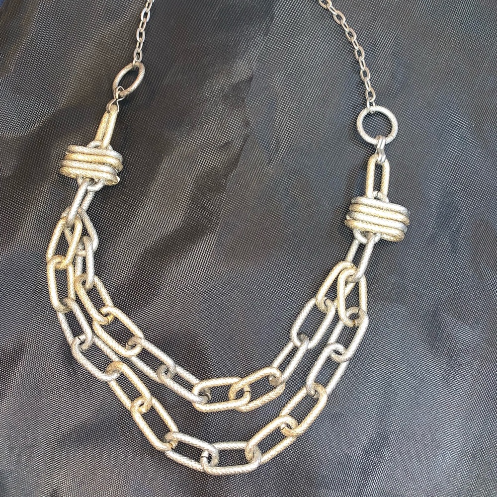 Silver and Gold Chain Link Necklace